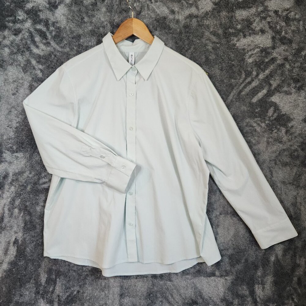 Athleta Pale Mint Green Button-Down Shirt